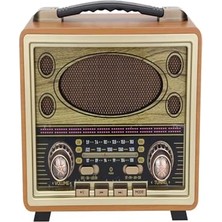 aklow akyoleticaret M-2027BT Turuncu Ahşap Kaplamalı Bluetooth Hoparlörlü Radyo; Fm, Am, Usb, Tf ve Aux