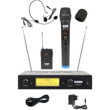 aklow akyoleticaret LM-202EH Çiftli Telsiz Kablosuz El ve Headset Mikrofon
