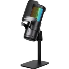 MC-PW13 Rgb LED Kondansatör USB Asmr Stüdyo Mikrofonu, Siyah