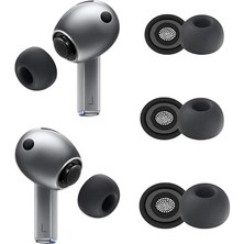 aklow akyoleticaret Samsung Galaxy Buds3 Pro; Buds4 Pro Uyumlu Üç Boyut Premium Yedek Silikon Kulaklık Uçları (S, M, L) (Siyah)
