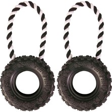 Köpek Kauçuk Tekerlek ve Ip Tutamaç, 15CM (2 Paketi)
