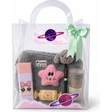Sevimli Yıldız Temalı Kırtasiye Seti/peluş Kalem Kutusu, Hb Kalem, Silgi, Washi Bantlar, Kalemt