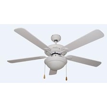 aklow akyoleticaret 5 Mdf Kanatlı 132 cm Lambalı Tavan Vantilatörü, Beyaz, BLWL3102
