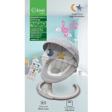 Kiwi Home Kbaby-71 Otomatik Sallanan Kademe Ayarlı Beşik ve Ana Kucağı Gri