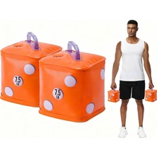 Taşınabilir Seyahat Dambıl, Su Dolu Halter Seti, Katlanabilir ve Ayarlanabilir Dambıl 15 Lb/çif