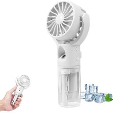 aklow akyoleticaret Fan; Su Sisi Spreyli Taşınabilir El, 4 Hızlı USB Şarj Edilebilir Fanlar, Akülü Soğutma Sisi Fanı, Ofis Dış Mekan Seyahat Kamp Için Kişisel Mini El Tipi Fan (Beyaz)