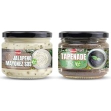 aklow akyoleticaret Gurme Sandviç ve Burger Sos Paketi (2X300G) - Jalapeno Mayonez & Akdeniz Zeytin Tapenade - Ikili Avantaj Seti