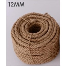 aklow akyoleticaret Jüt Halat 12 mm 20 Metre Ip Halat Hasır Ip Dekor Ipi Jüt Kendir Jüt Çuval Ipi