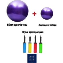 Top Seti Pilates Topu 65 cm + Pilates Topu 25 cm + Dual Pompa