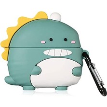 aklow akyoleticaret Huawei Freebuds Pro Uyumlu Cartoon Figürlü Silikon Kılıf, Crtn-Fgr-Ct-Dnzr-Ysl, Açık Yeşil