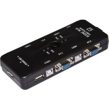 Şanal 4 Port USB Kvm Switch 4 Kasa 1 Monitör Switch