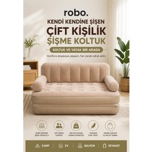 Kendi Kendine Dahili Pompalı Şişen Otomatik Çift Kişilik Şişme Koltuk