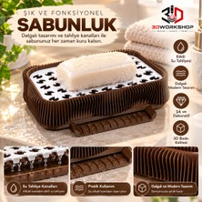 3D Workshop Su Tahliye Kanallı Dekoratif Sabunluk – Dalgalı Tasarım, 3D Baskı Banyo Sabunluğu