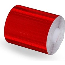 aklow akyoleticaret BADEM10 Reflektörlü Reflektif Fosforlu Şerit Bant Ikaz Bandı 5 Metre Kırmızı
