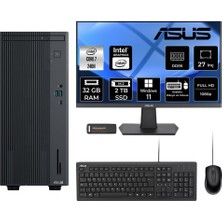 Şanal Asus Expertcenter P500 Core7 240H 32GB 2tb SSD W11P Masaüstü Bilgisayar + 27" Monitör