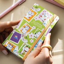 aklow akyoleticaret Charmlı Süresiz Haftalık Planlayıcı Cep Ajanda 9X17 cm Kedili Pul