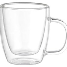 aklow akyoleticaret Bardak, Vetro Borosilikat Çift Camlı Kulplu 310 ml (2AD)