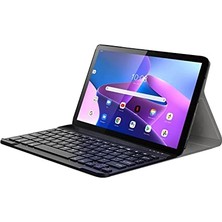 aklow akyoleticaret Lenovo Tab M10 Plus 3.nesil TB125FU 10.61 Inch Tablet Bluetooth Klavyeli Standlı Kılıf - Bkk4