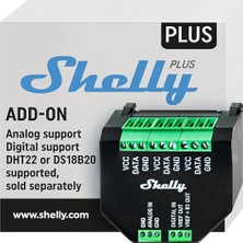 aklow akyoleticaret Shelly Plus Add-On; Smart Home Arayüz Plus Röle, Wlan ve Uygulama ile Dijital Kontrol, Wifi Ev Otomasyonu, 3,3 V, DS18B20 ve DHT22 Sensörleri Için Uygulanabilir