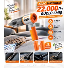 22.000 Pa Güçlü Kablosuz Araç Içi Süpürge Yedek Bataryalı Fırçasız Motorlu Hepa Filtreli