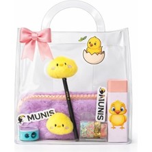 Sevimli Hayvanlar Temalı Kırtasiye Seti/peluş Kalem Kutusu, Hb Kalem, Silgi, Washi Bantlar, Kalem