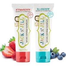 aklow akyoleticaret Doğal Sertifikalı Çilek ve Yaban Mersini Aromalı Diş Macunu, 2'li Paket, 2 x 50 G