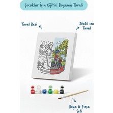 Tabdiko Her Zaman En Güçlü Annem Yazılı Eğitici Boyama Tuvali Şövalesiz Boya Seti 20X20 cm