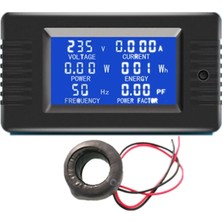 6in1 220V 100A Ac Tek Fazlı Dijital Panel Amp Volt Akım Ölçer Watt Kwh Güç Faktörü Bobinli E
