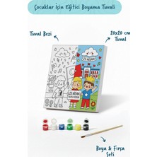 Tabdiko 23 Nisan Temalı Çocuk Boyama Tuvali – Şövalesiz Boya Seti 20X20
