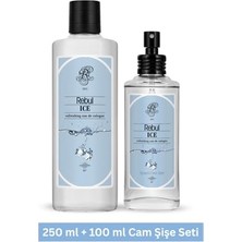 aklow akyoleticaret Ice Kolonya 250 ml + 100 ml Cam Şişe Seti