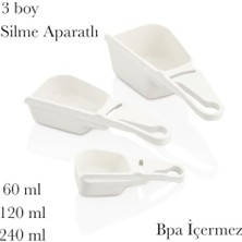 aklow akyoleticaret Silme Aparatlı Ölçü Kabı Seti; 3 Boy, Çay, Kahve, Un, Şeker ve Bakliyat Için