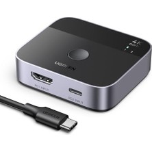 aklow akyoleticaret AW503 Usb-C + HDMI 2 Giriş 1 Çıkış Switch, 4K 60Hz, 55452