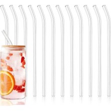 aklow akyoleticaret 12 Adet Şeffaf Cam Eğimli Pipet, Cam Pipet 12'li