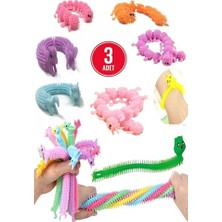 aklow akyoleticaret 3 Adet Uzayan Tırtıl ve Unicorn Sukuşi Duyusal Stres Oyuncağı