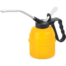 aklow akyoleticaret Metal Yağdanlık 500 cc -Metal Hortumlu Manuel Pompalı Yağ Tenekesi; Sanayi, Otomotiv, Atölye ve Bisiklet Yağlama Pompası (Sarı)