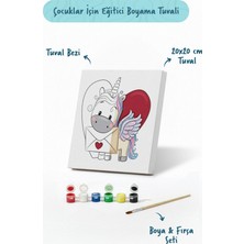 Tabdiko Kalpli Unicorn Boyama Tuvali – Şövalesiz Boya Seti 20X20