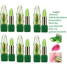 aklow akyoleticaret Aloevera%99 Dudak Bakım Nemlendirici Sihirli Ruj, 6 Adet, Pembe