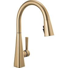aklow akyoleticaret Lenta Altın Mutfak Bataryası, Pull Down Püskürtücülü, Manyetik Yerleştirme Başlığı, Şampanya Bronz, 19802Z-CZ-DST