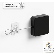Salisman Ev Ofis Çelik Telli Otomatik Kapı Kapatıcı Aparat - Delme Gerektirmez Yapışkanlı Kapı Kapatma Mekanizması(2li Set)
