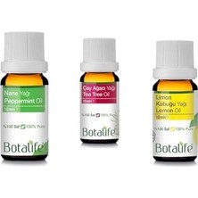 aklow akyoleticaret 10 ml Nane, Çay Ağacı ve Limon Kabuğu Yağı Seti, CPXZ4589