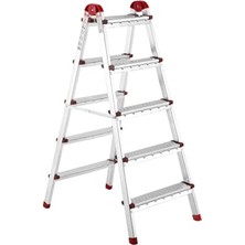 aklow akyoleticaret 5+5 Basamaklı Galvanizli Katlanabilir Ev Merdiveni, Çift Çıkışlı