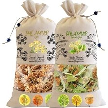 aklow akyoleticaret Çiçek Ihlamur Seti: 140 G Bez Torba ve 80 G Yaprak Ihlamur, Toplam 220 G