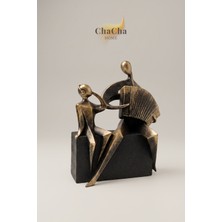 ChaCha Home Cadence | Soyut Akordeon Sanatçısı Dekoratif Heykel - Modern Masaüstü Obje - Ev Ofis Hediyesi 16X18 cm