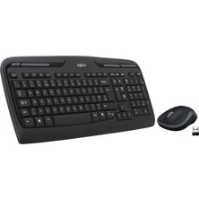 Şanal Logitech MK330 Kablosuz Klavye ve Mouse Seti, Multimedya Tuşları, Sıvı Dökülmesine Dayanıklı, 10 M Kullanım Mesafesi, Türkçe Q Klavye, Siyah