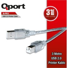 Şanal Qport Q Pr3 USB 2.0 3 Metre Printer Kablosu