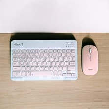 Şanal Heartz Key 01 Kablosuz Bluetooth Wireless Tümü Türkçe Karakterli I Ü Ğ Harfleri Bulunur Klavye Mouse Seti (Toz Pembe)