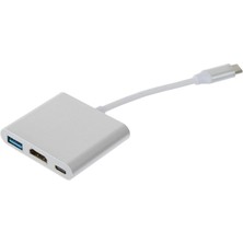 Şanal Alfais 4962 USB 3.1 Type C To HDMI USB 3.0 Dönüştürücü Adaptör Kablosu (Laptop Için)