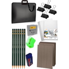 aklow akyoleticaret 50X70 Resim Çantası Seti 1 Paket Fatih Karakalem 50X70 Proje Çantası Duralit Resim Kağıdı Dereceli Resim Kağıdı Hamur Silgi