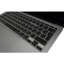 Şanal Mcstorey Rusça Klavye Koruyucu MacBook Air 13 A1932 A2179 A2337 M1 Uyumlu | Uk Iso Ters L Enter | Ince Silikon Russian Keyboard Cover Siyah