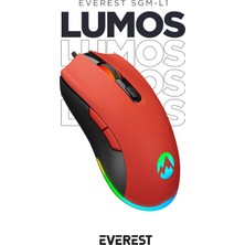 Şanal Everest Sgm-L1 Lumos Kırmızı 6400DPI Rgb Ledli Makrolu Gaming Oyuncu Mouse